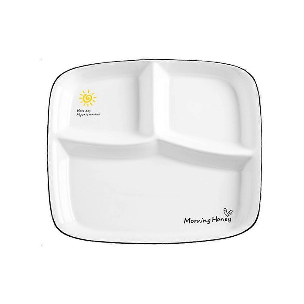 Ceramic Three-Compartment Divider Plate for Storage 1Pcs Breakfast Tray