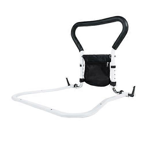 Bed Rail for Elderly Height Adjustable Foldable with Storage Bag and NonSlip Handle White 53x60cm