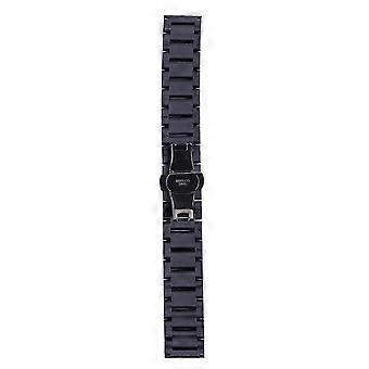 20mm Black Stainless Steel Solid Metal Sanded Watch Strap for Watch Replacement Stylish Wristband