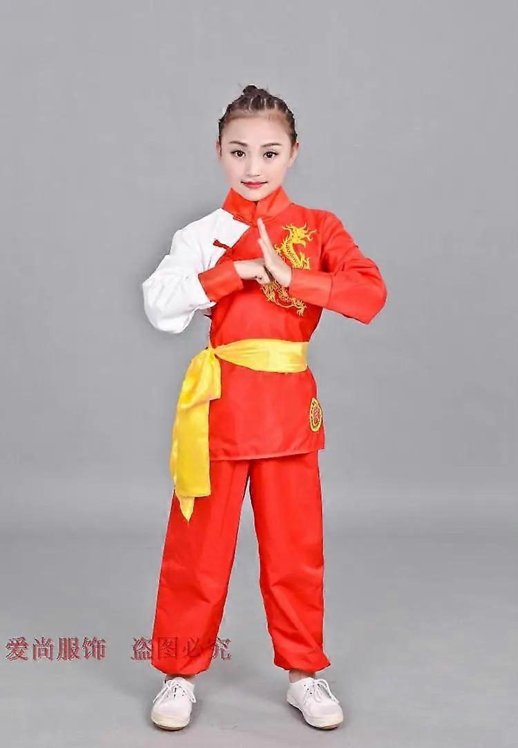 Kids Traditional Chinese Wushu Kung Fu Costume Set Stage Performance