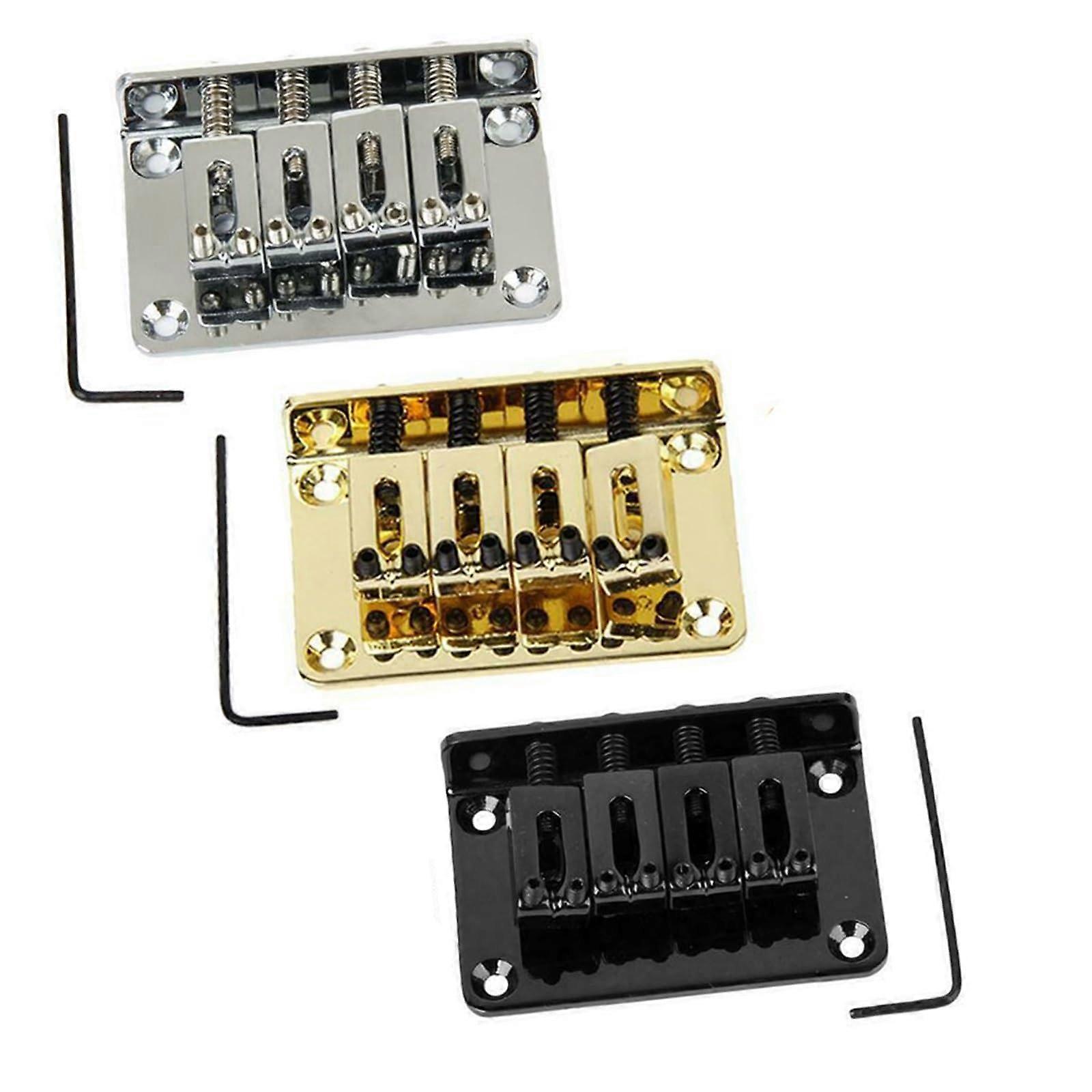 4 String Bass Bridge Replacement Kit for Short Scale Ukulele Bass, Easy Install, Stable Saddles