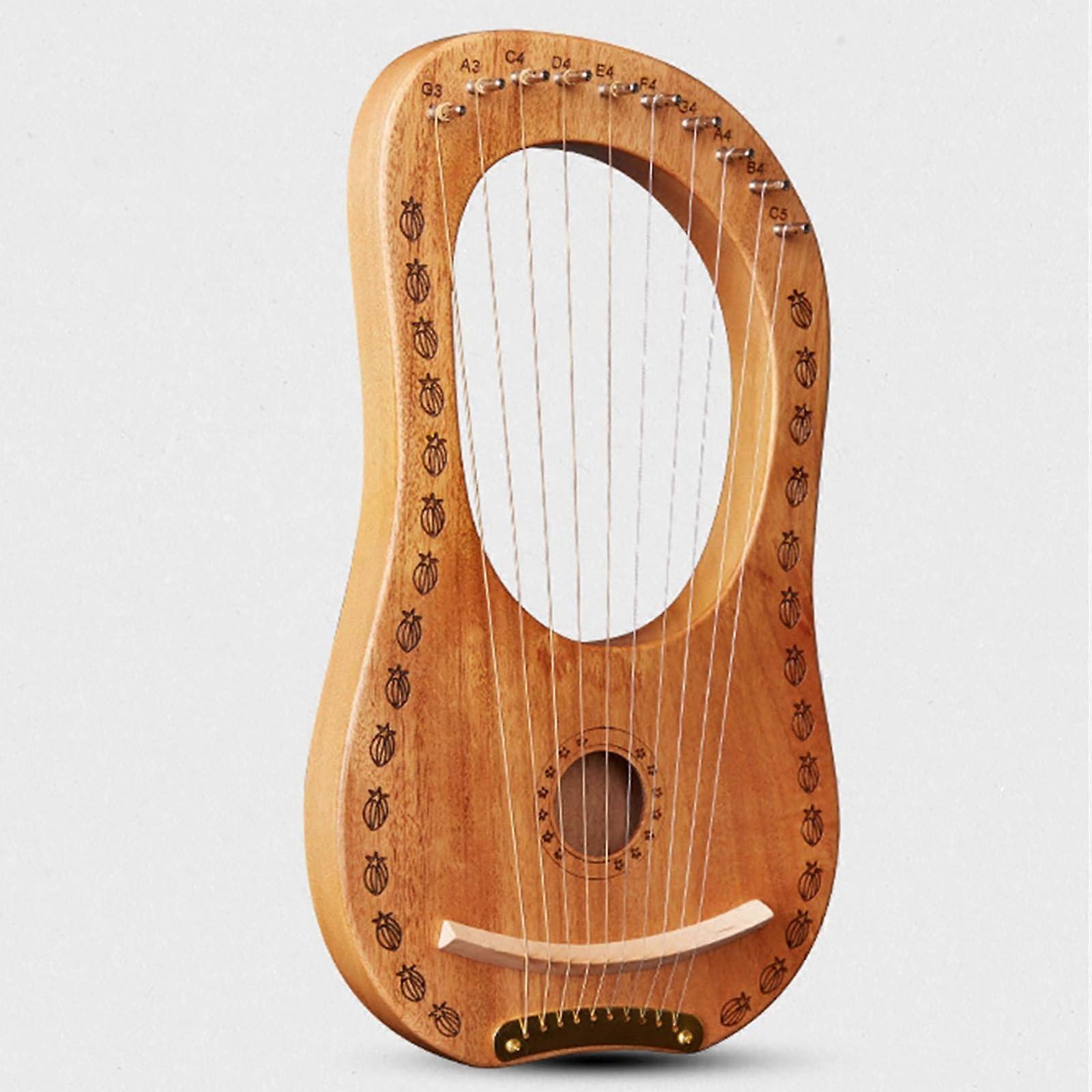 10 String Lyre Harp for Beginners, Solid Mahogany Body with Comfortable Steel Strings, Clear Resonant Sound