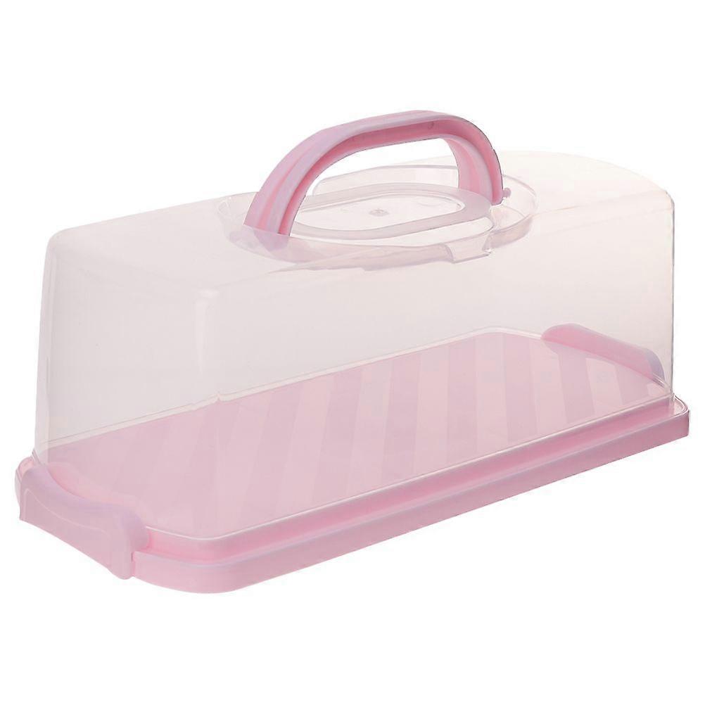 Plastic Rectangular Bread Box with Clear Lid Loaf Cake Keeper Portable Bread Container with Handle