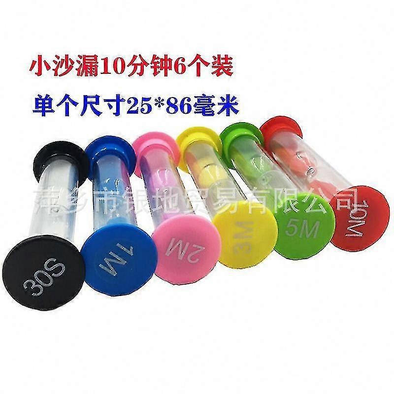 6-Pack Hourglass Timers for Games, Kitchen Decor, and Activities
