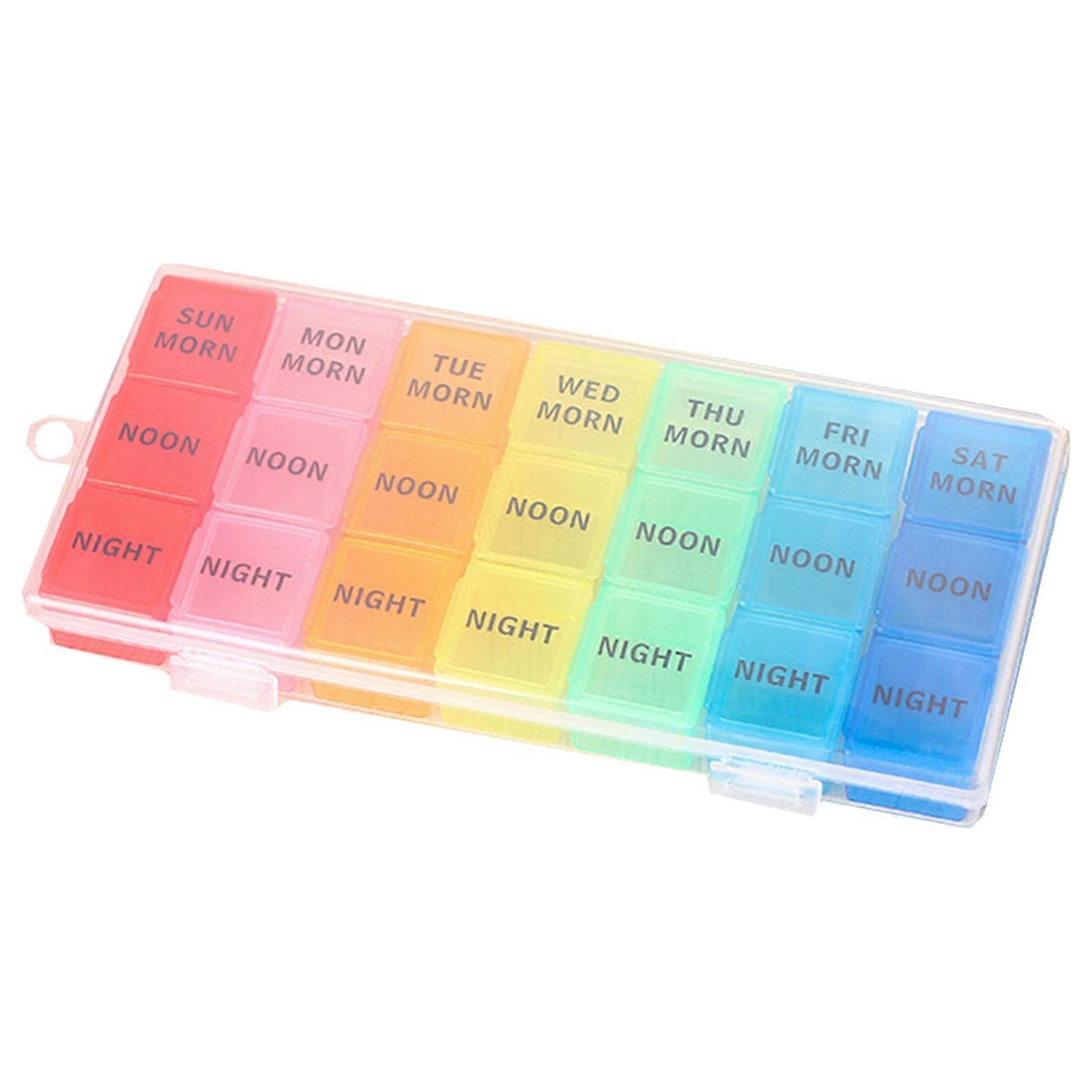 21 Grid Medicine Storage Case Organizer for Daily Use 3Pcs Set