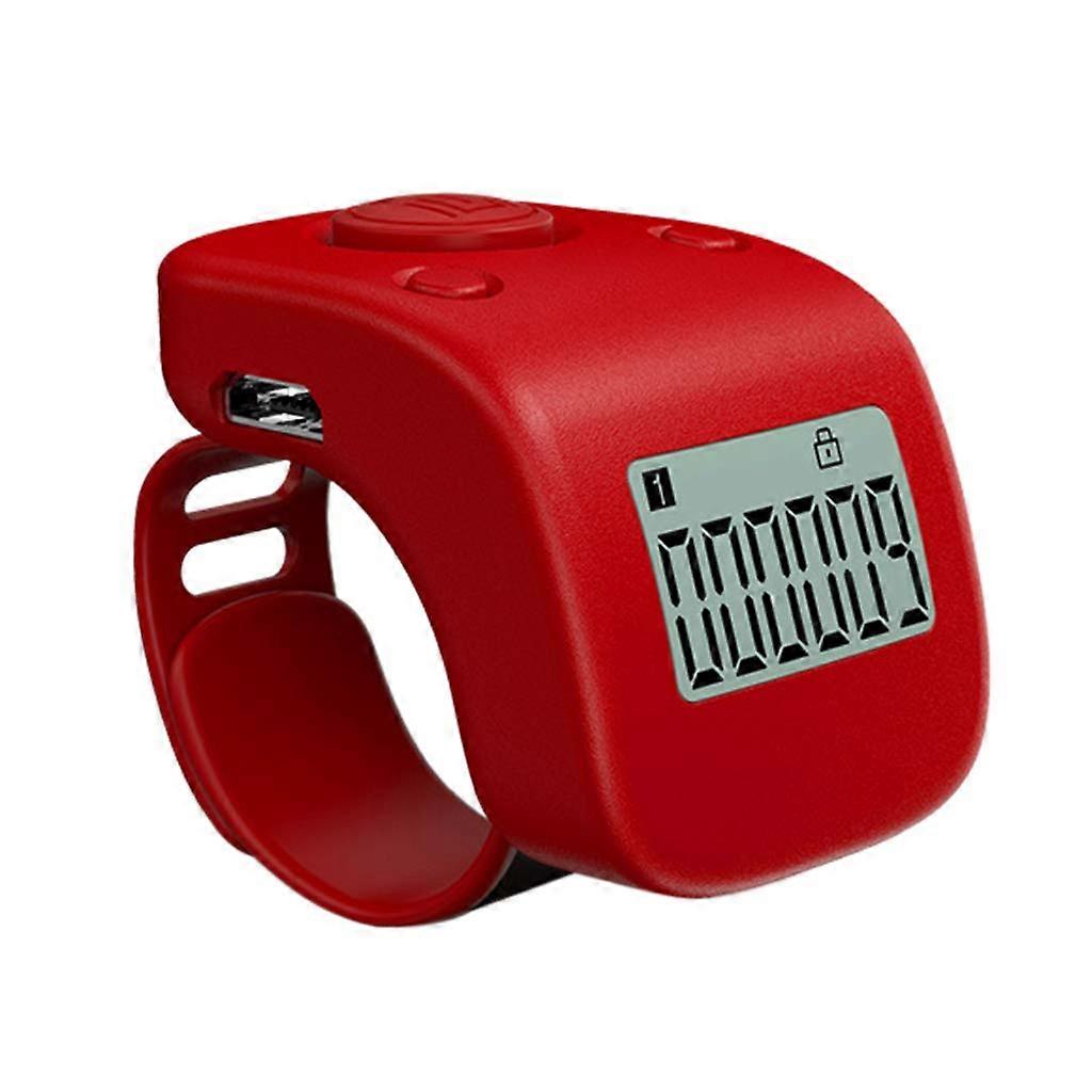 Rechargeable Digital Hand Tally Counter with LCD Display, USB Charging, Silent Button, 6Digit Red