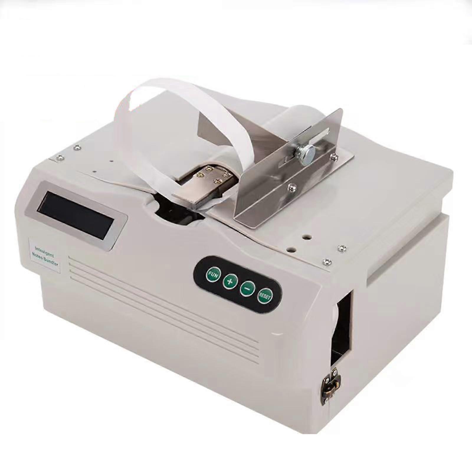 Automatic Cash Strapping Machine with LCD Counter, Speed Banknote Bundling for Retail