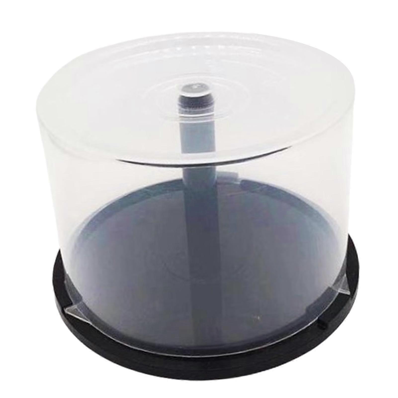 50 Disc DVD Storage Case Clear Column Holder for Bluray Discs with Black Spindle Base