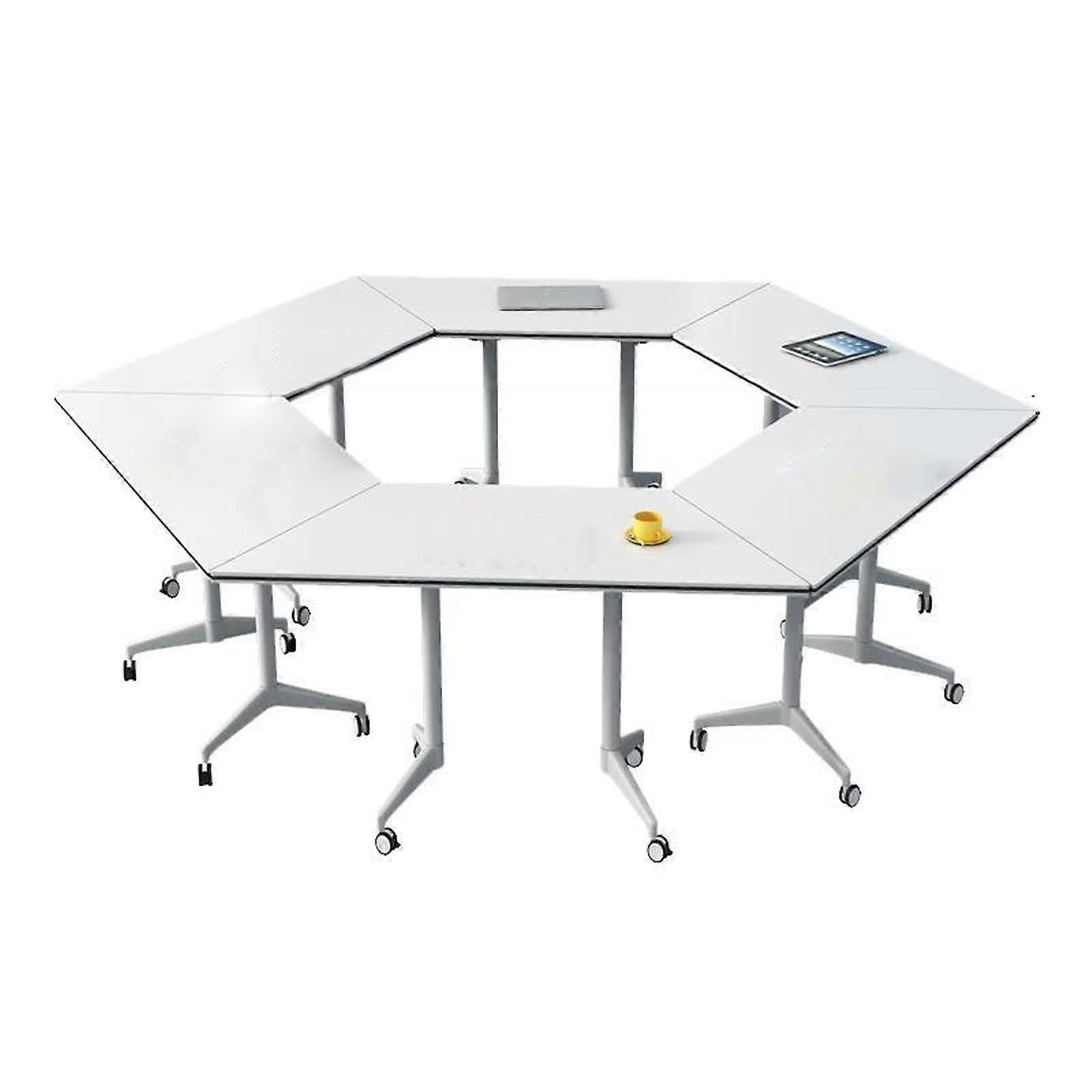 Folding Conference Table 240x74cm Flip  Rolling Training Desk with Silent Casters for Office