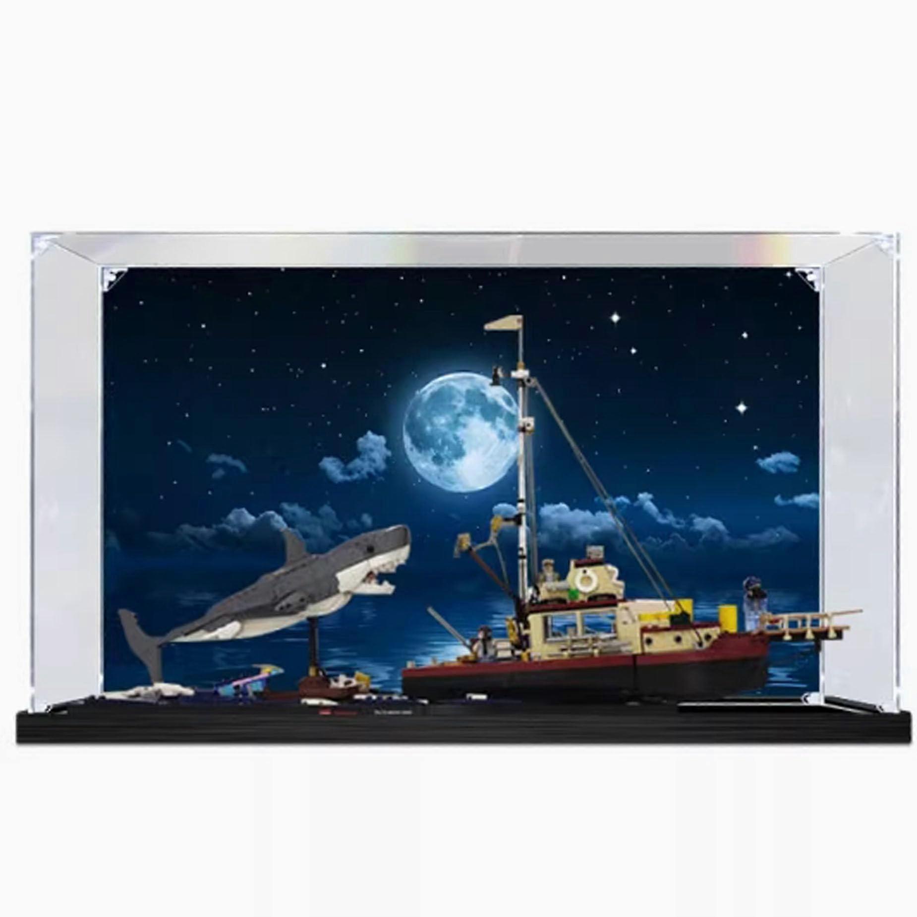 Acrylic Display Case for  21350 Orca  Model, Transparent Dustproof Box with UV Protection