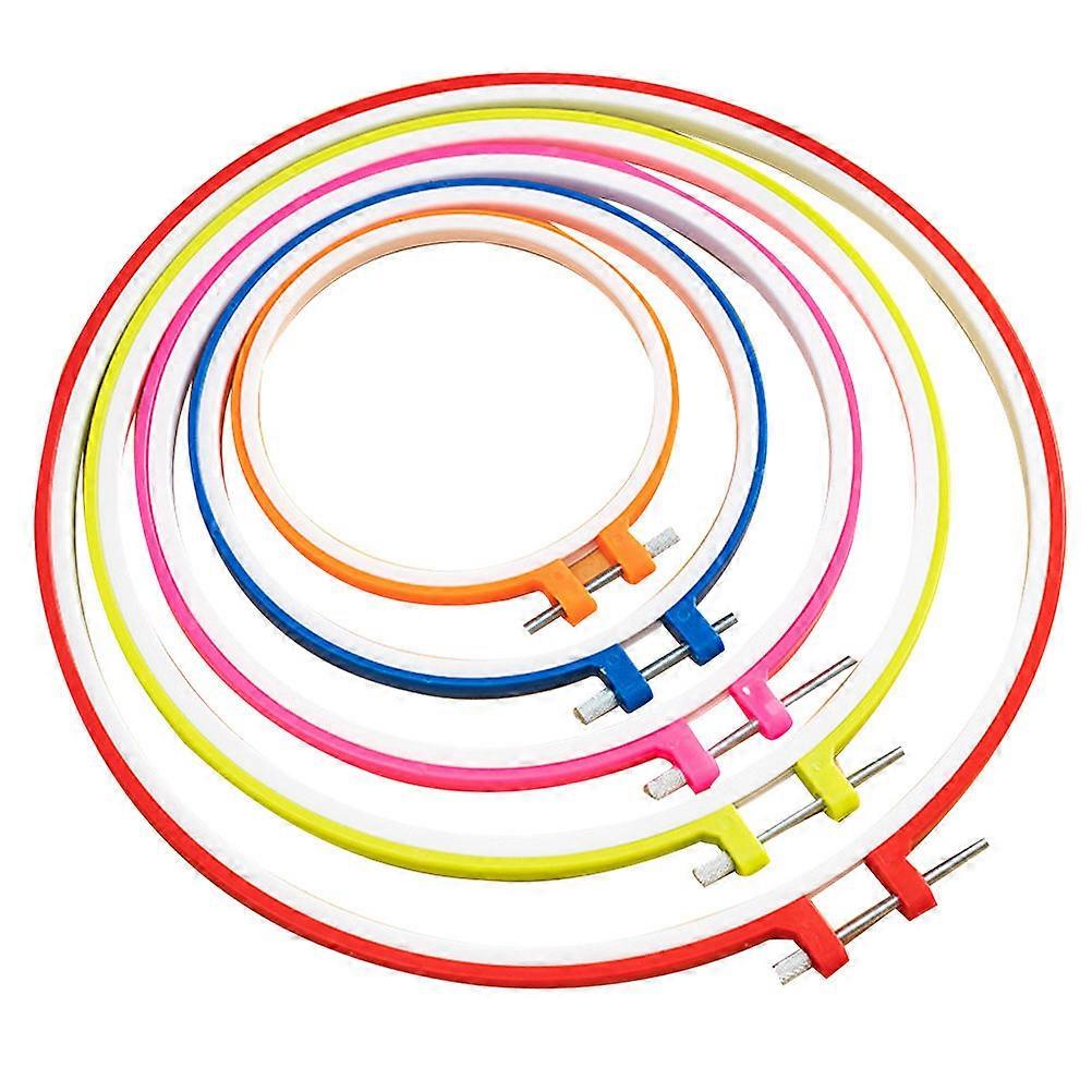 Embroidery Ring Plastic Circle for Embroidery Use 5Pcs Assorted Color