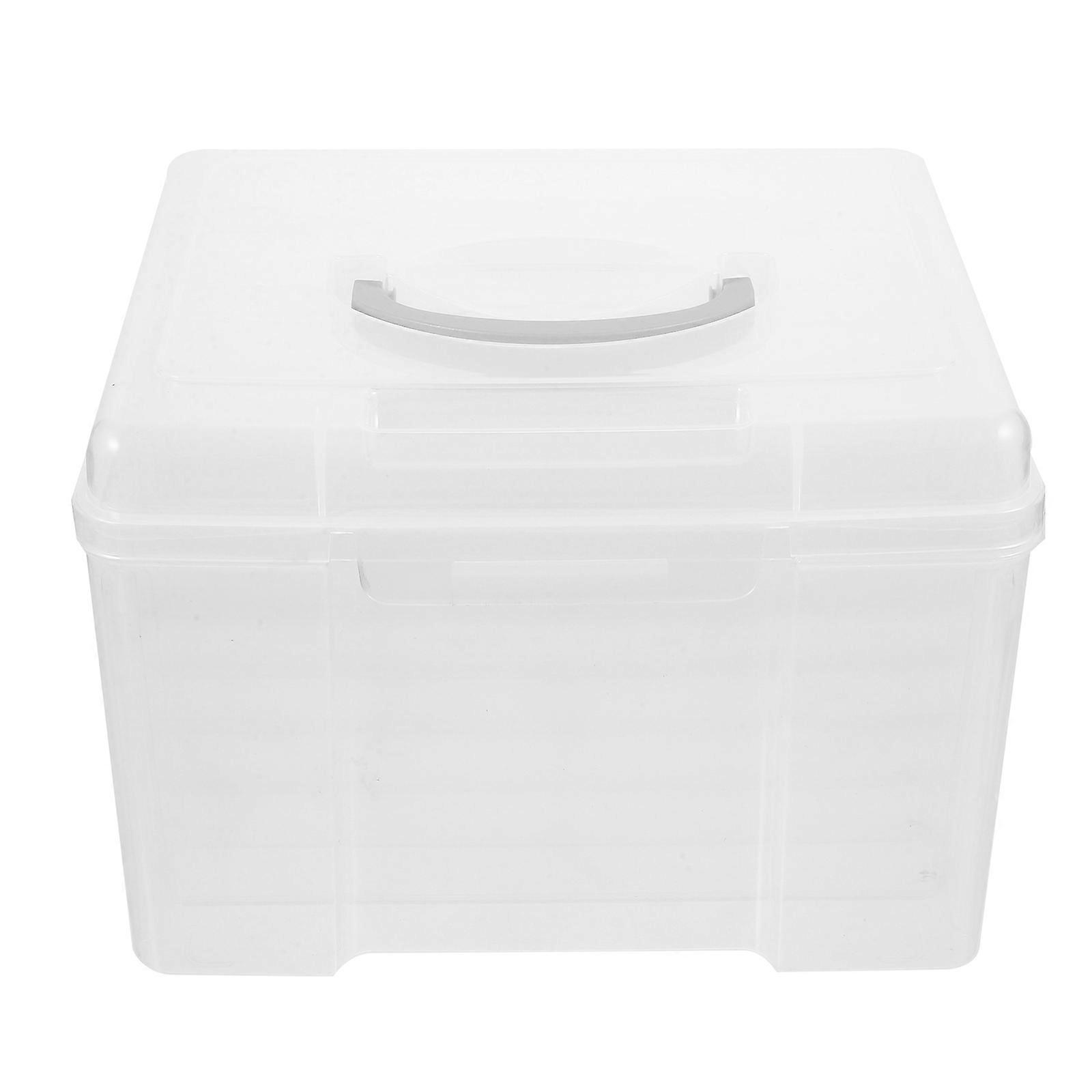 Plastic Storage Box For Office Organization 25X22cm Transparent Design 1 Set