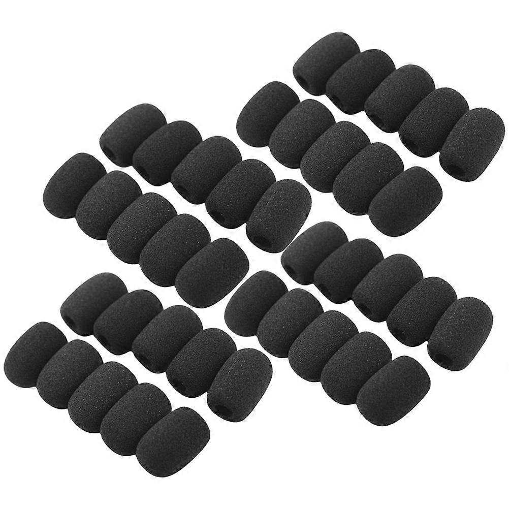 Microphone Windscreen Microphone Protector for Amplifier 50Pcs Black Sponge