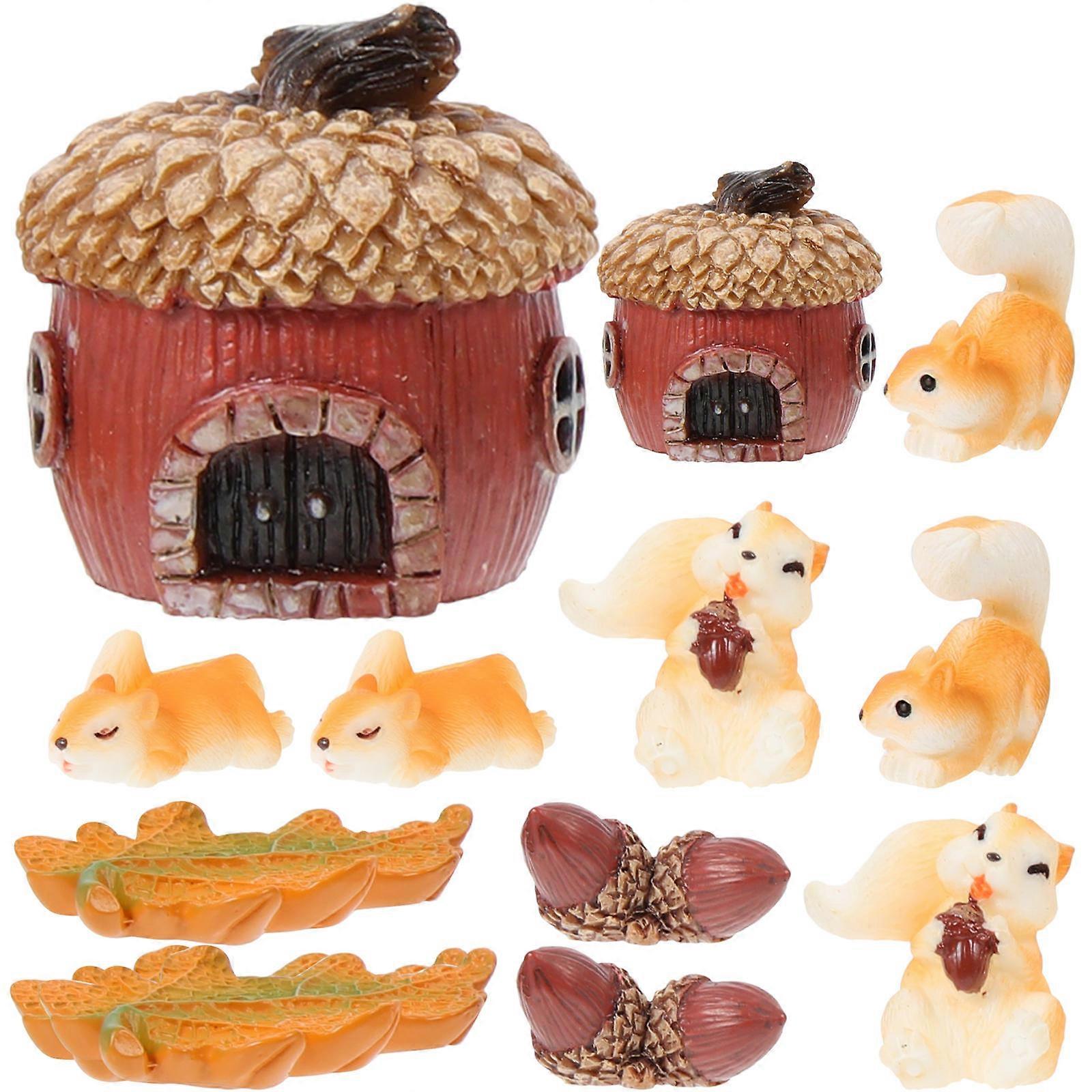 Squirrel Series Statue Mini Squirrel Decor for Crafts 12Pcs Collection