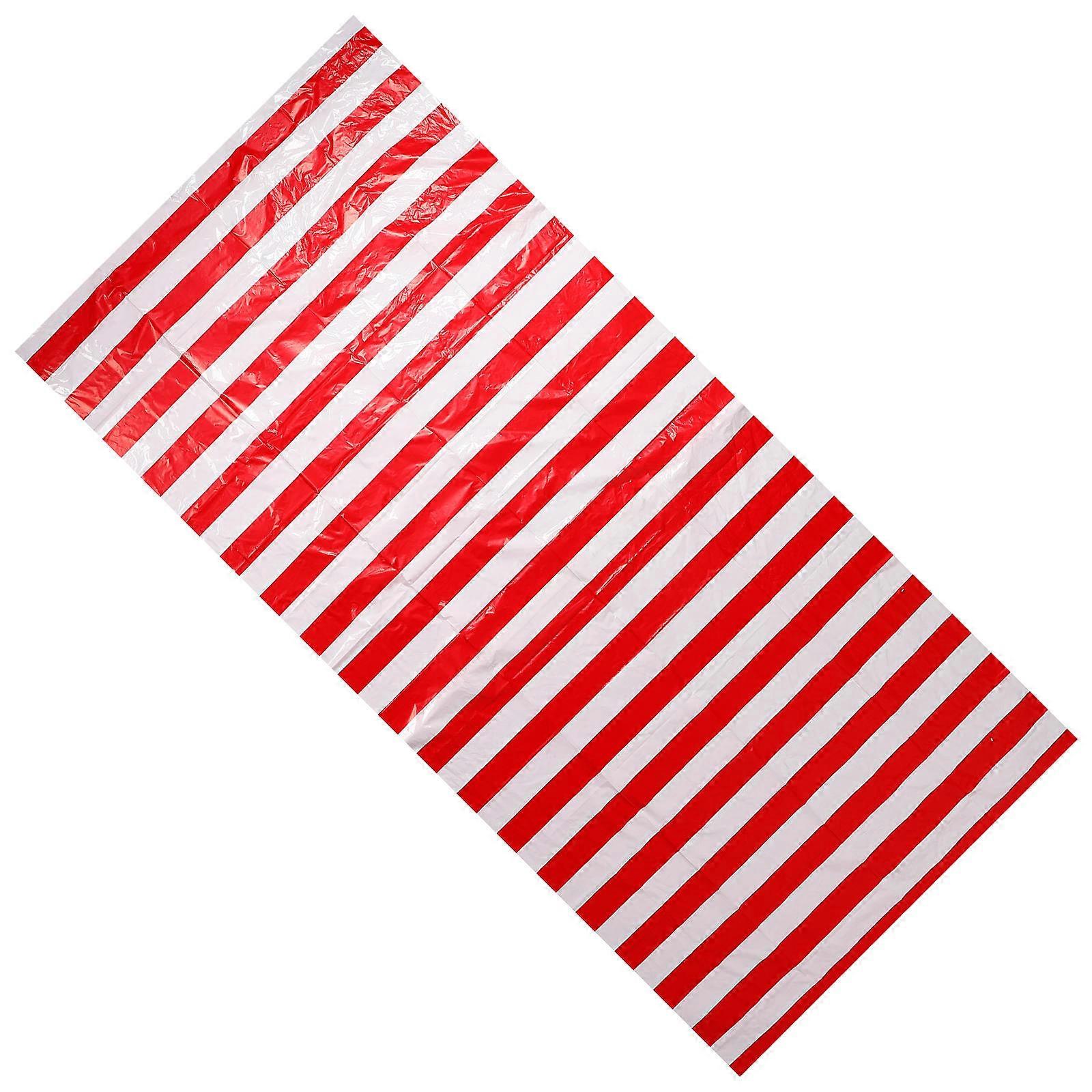 Striped Tablecloth for Circus Theme Party 2Pcs Reusable Plastic Cover