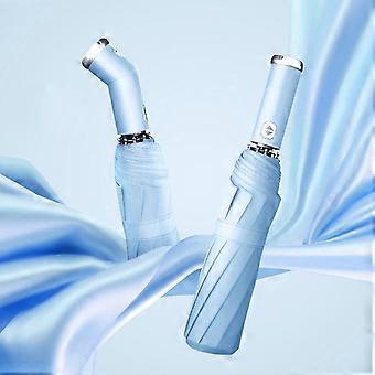 LED-paraply, paraply med automatisk åpning og lukking, vindtett solbeskyttelsesparaply, lommelyktparaply for regnværsdager