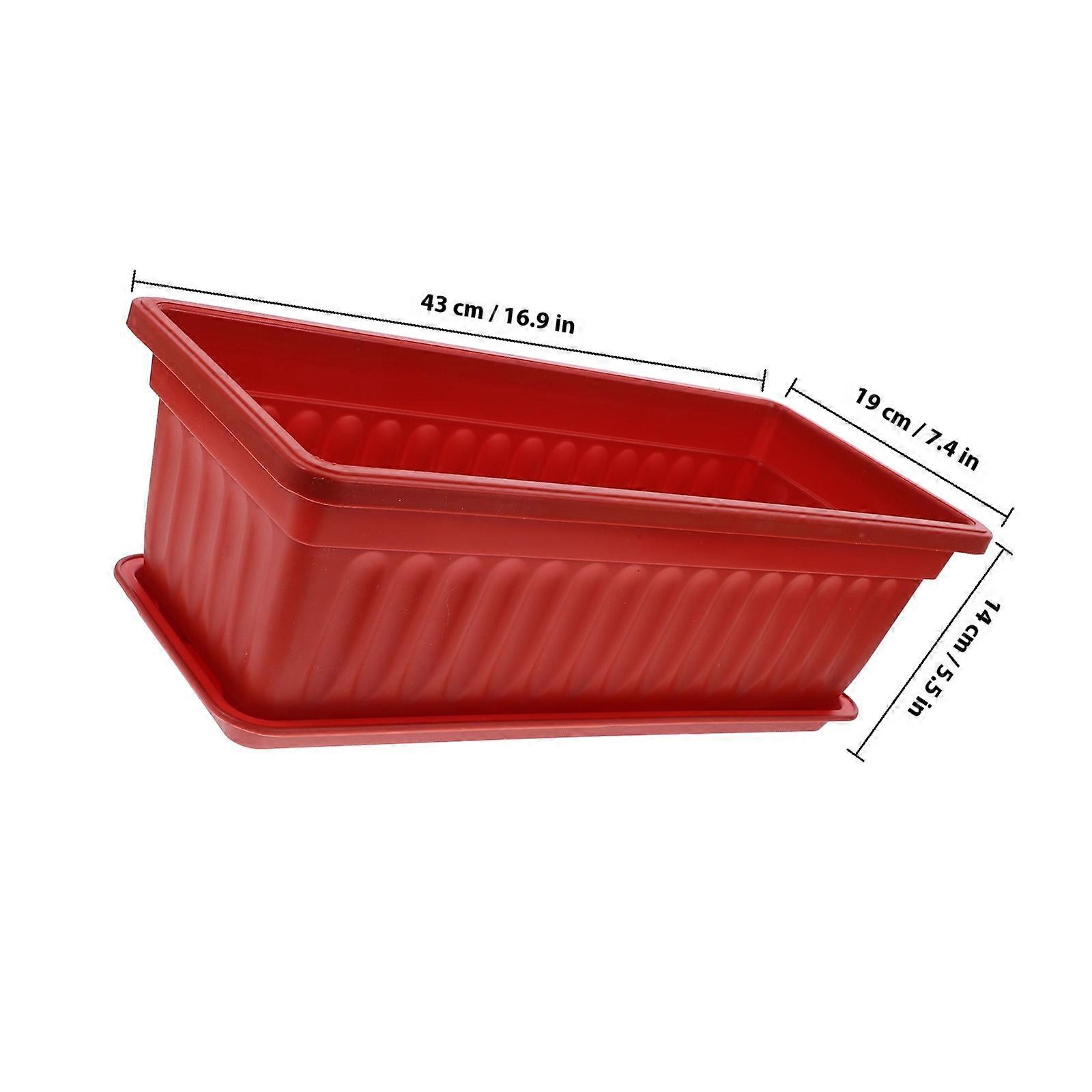 Large Balcony Plastic Flower Pot for Gardening 2Pcs Rectangular Planters