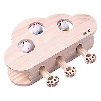 Wolkenform Katzenjagd interaktives Spielzeug Holz Whack Maus Puzzle Spielzeug Mäuse