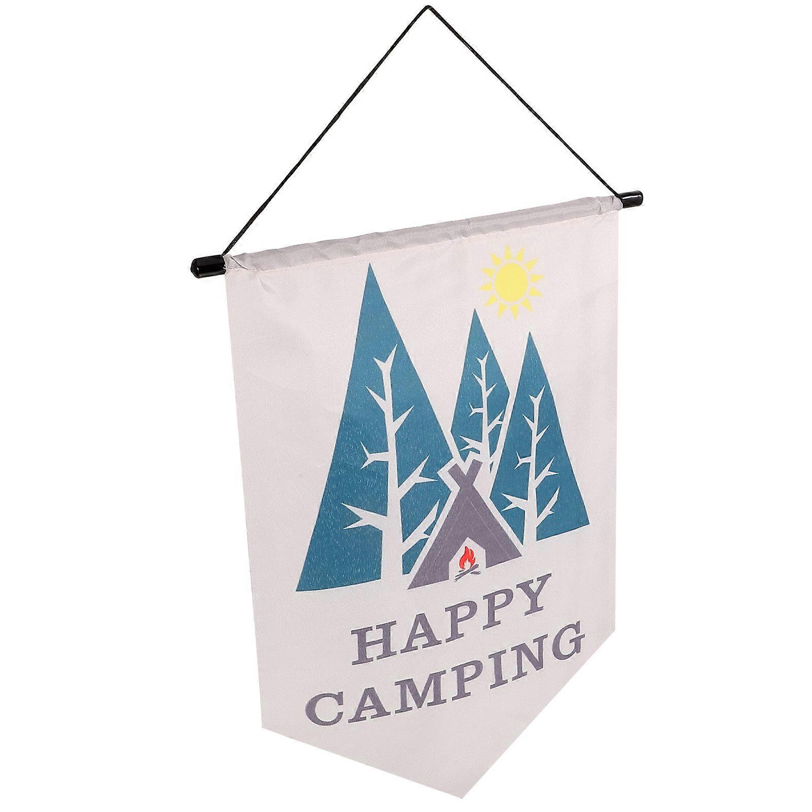 Portable Camping Flag Hanging Flag for Decor 4Pcs Polyester