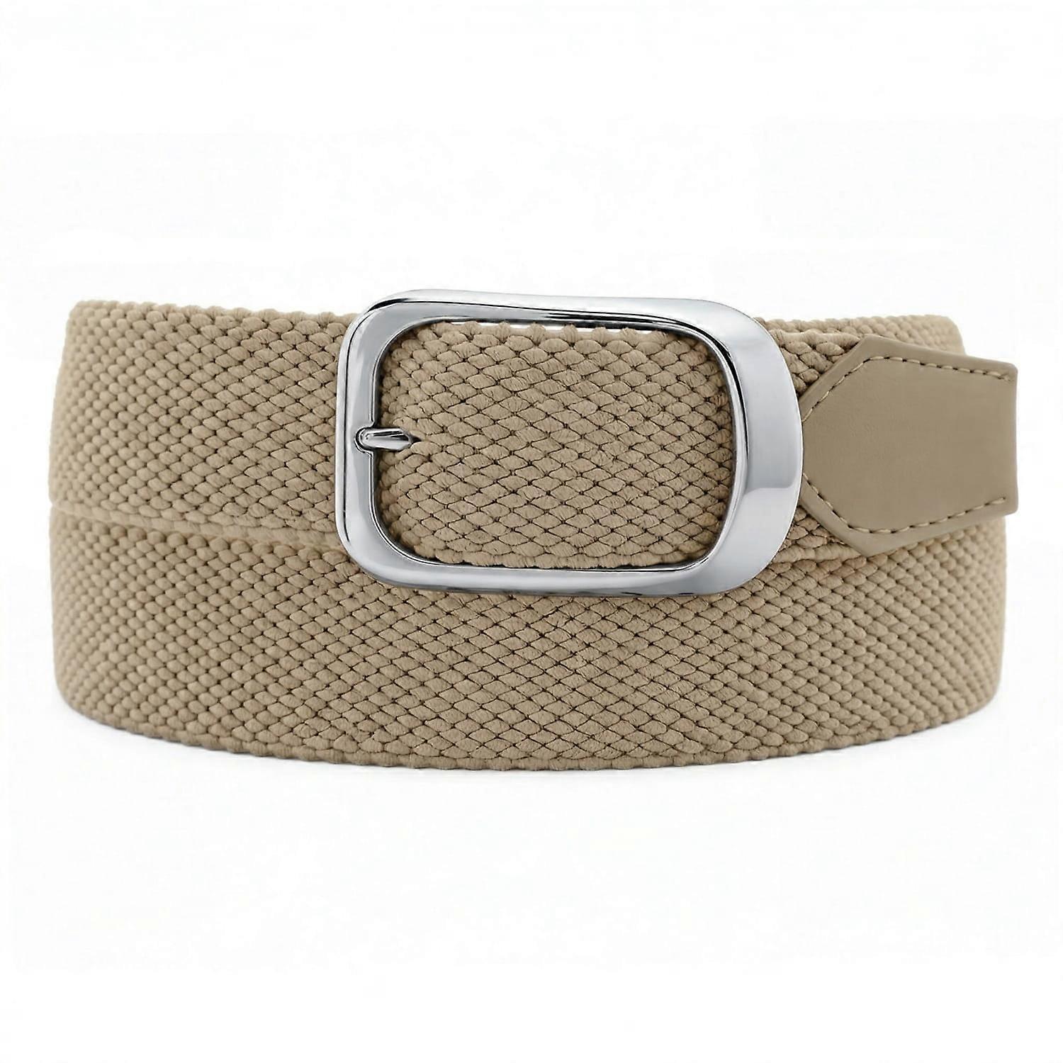 Beige flätat stretchbälte i casual-stil