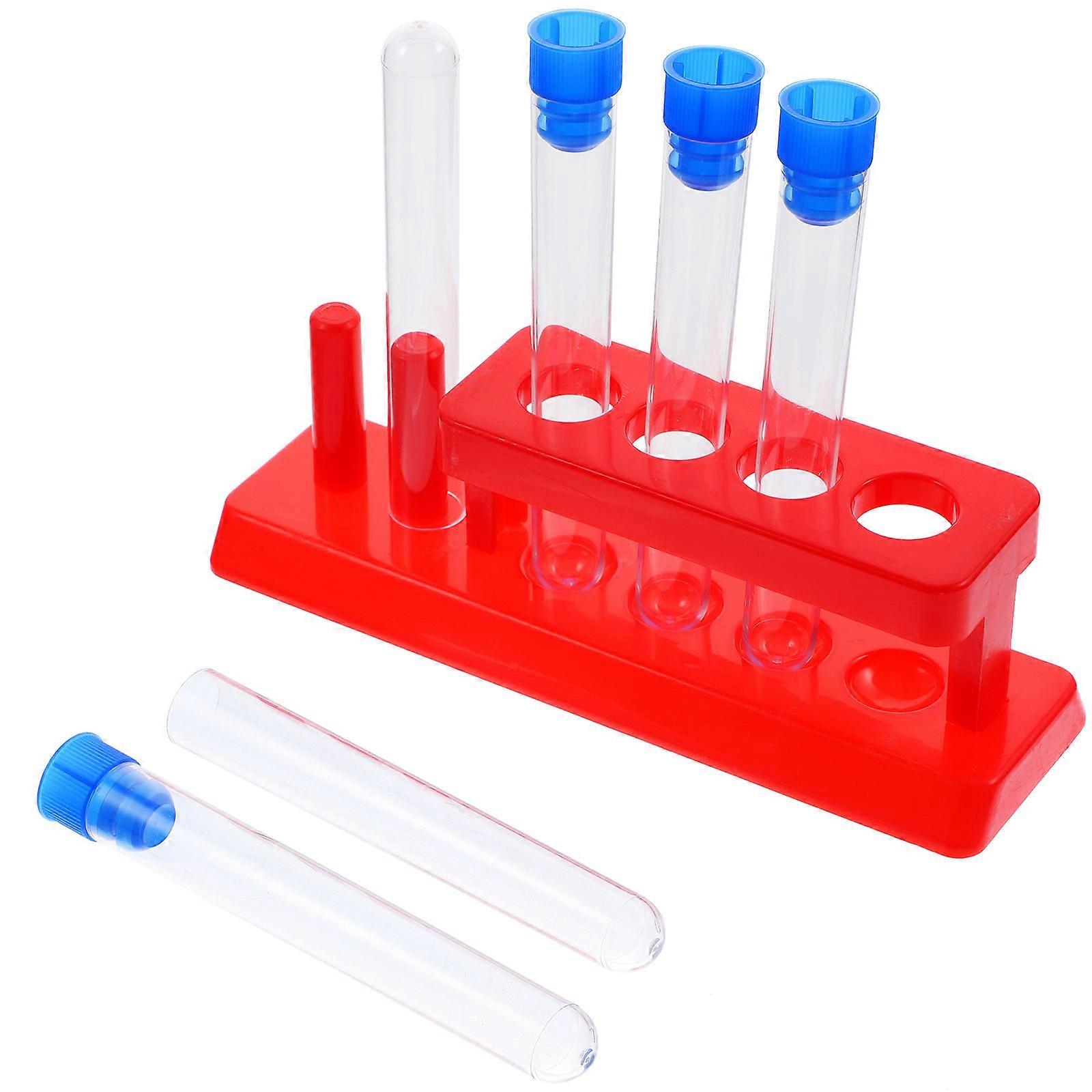 Plastic Laboratory Test Tubes with Storage Rack 1Set for Liquid Storage