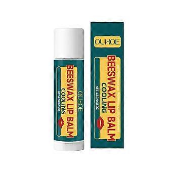 Ouhoe Mint Beeswax Lip Balm - Hydrating, Moisturizing, Nourishing, Softening, Plumping Fine Lines, Daily Lip Care