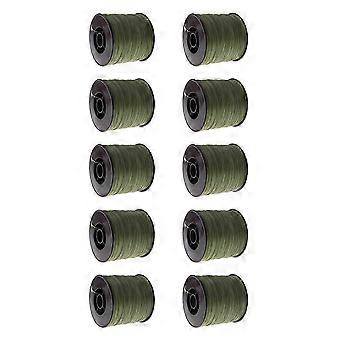 10 unidades de linha de pesca trançada de PE resistente, 300 m, 100 lb, 0,55 mm