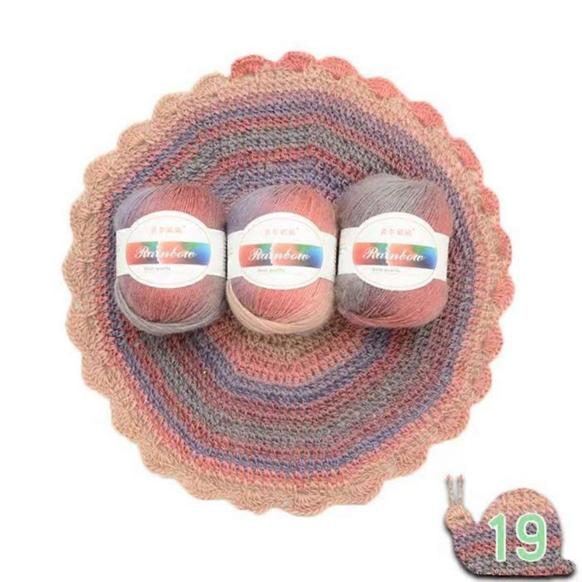 4-piece set/210g/section dyed rainbow thread color gradient medium thick needle yarn DIY shawl thread