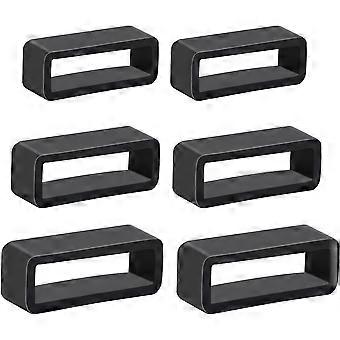 6 Stück Uhrenarmbandschlaufen, 18 mm/20 mm/22 mm Silikon-Uhrenarmbandhalter, schwarze Gummi-Uhrenarmbandschlaufe, Ersatzarmband