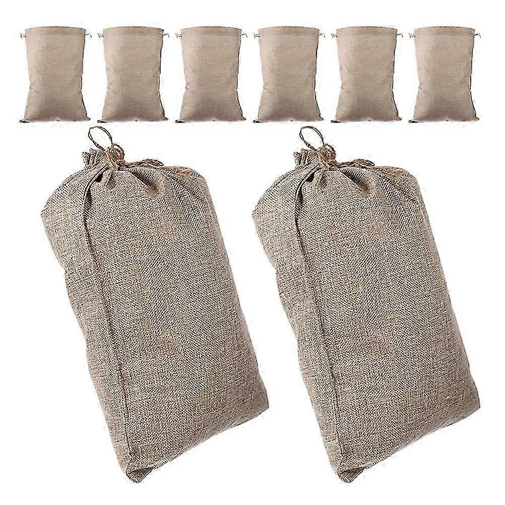 Reusable Drawstring Vegetable Bags Burlap Material 24Pcs Pack