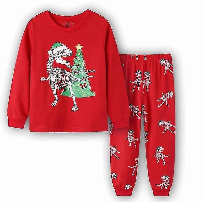 Barn Jul dinosaurier Pyjamas Långärmad Semester Pjs Set
