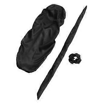 3 Pcs Long Satin Bonnet Sleep Elastic Band Bonnet Women Night Sleeping