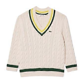 Lacoste Womens/Ladies Cable Knit V Neck Sweater Top