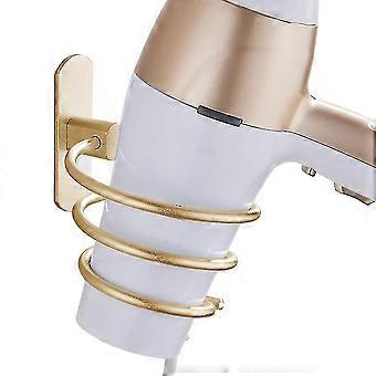 Suporte de secador de cabelo, espaço alumínio secador de cabelo rack rack rack 1pcs-ouro