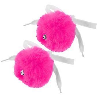 Rosy Roller Skate Pom Poms with Bell for 6Pcs Decorative Accessories