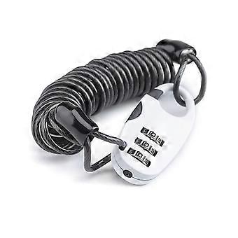 Anti-theft helmet lock with 3-digit combination 90 cm long cable white black red green [XR]
