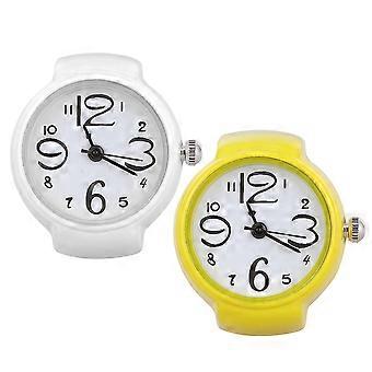 Handwatch Finger Ring Watch with Quartz Glass and Stainless Steel 2Pcs
