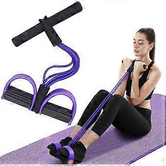 Corde de tension multifonctionnelle, élastique de yoga à 6 tubes avec résistance, en latex naturel, pour le fitness - Violet_jsal