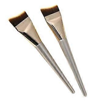 fishtail foundation brush 2-pack gold curved synthetic bristle brushes for seamless liquid & cream application