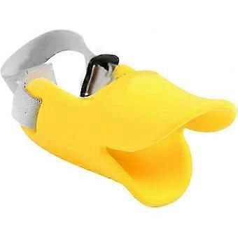 [Yellow M + Pink M] Silicone Duckbill Dog Muzzle Anti-Bite Pet Mouth Cover