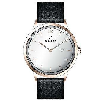 Westar Profile Lederarmband Silberfarbenes Zifferblatt Quarz 50217PPN607 Herrenuhr