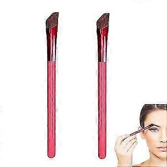 2pcs Multifunction Eyebrow Brush, Ultra Thin Angled Eyeliner Makeup Brush, Eye Brow Concealer Contour Brush for Women and Girls