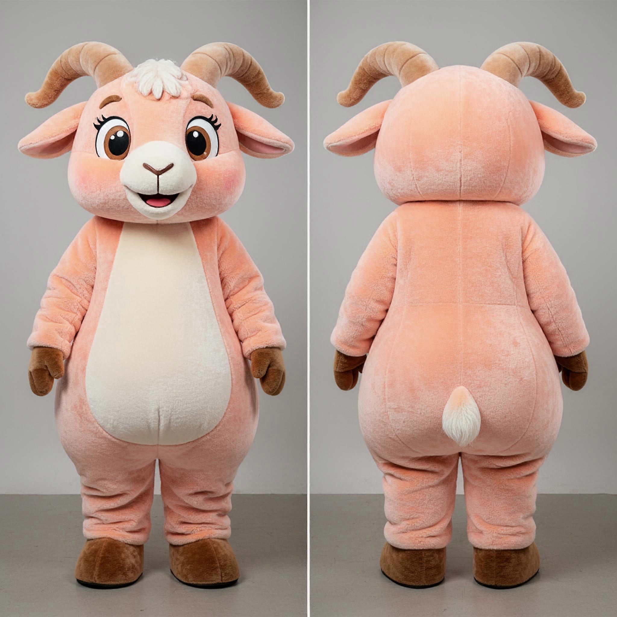 MASTICOT Peach Velvety Boer Goat Mascot