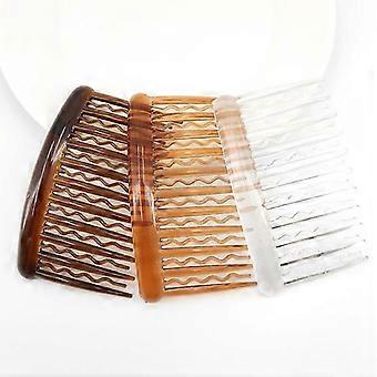 3PCS Vintage U Shape Hair Side Combs, Dark Coffee, Alloy, for Women Girls, Wedding Party Hair Accessories