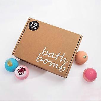 12 Set regalo di bombe da bagno artigianali - Burro di karitè e cocco per pelli secche, regalo perfetto per spa e relax per ogni occasione