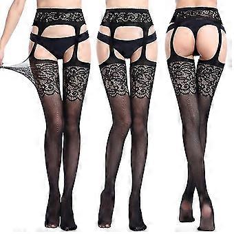 Erwachsene Frauen Slim Fit Riemchen sehen durch hohle Hosenträger Strümpfe Dessous
