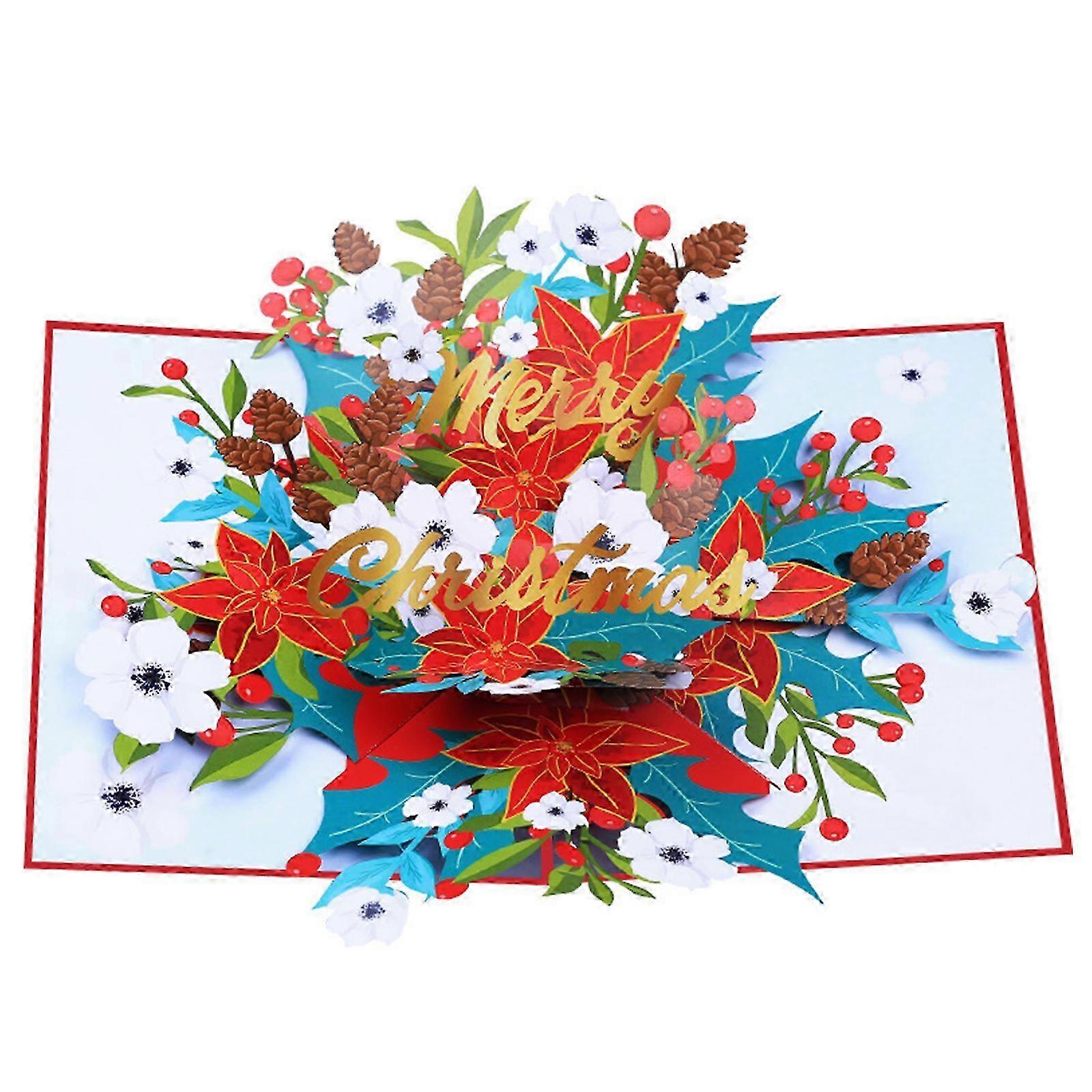 3D Christmas Flower Foldable Card