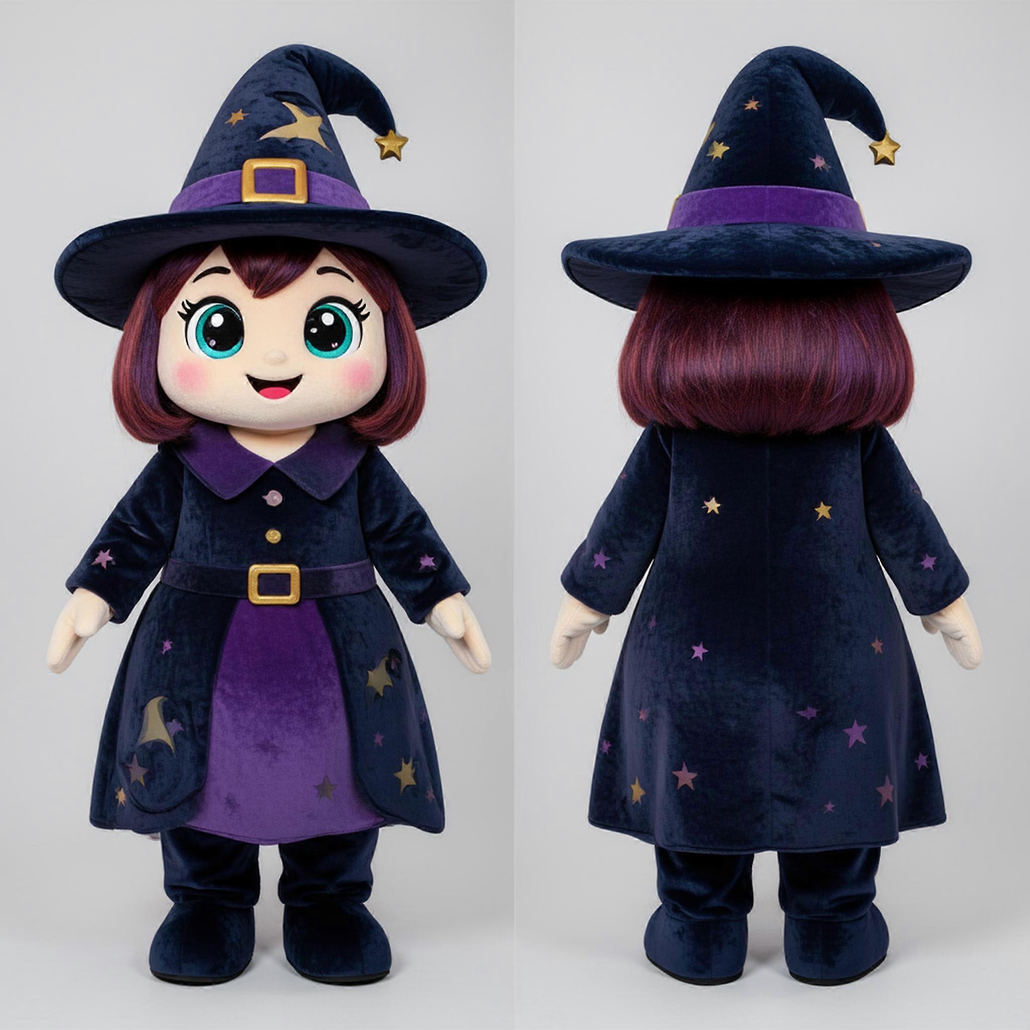 MASTICOT Navy Velvety Witchs Hat Mascot
