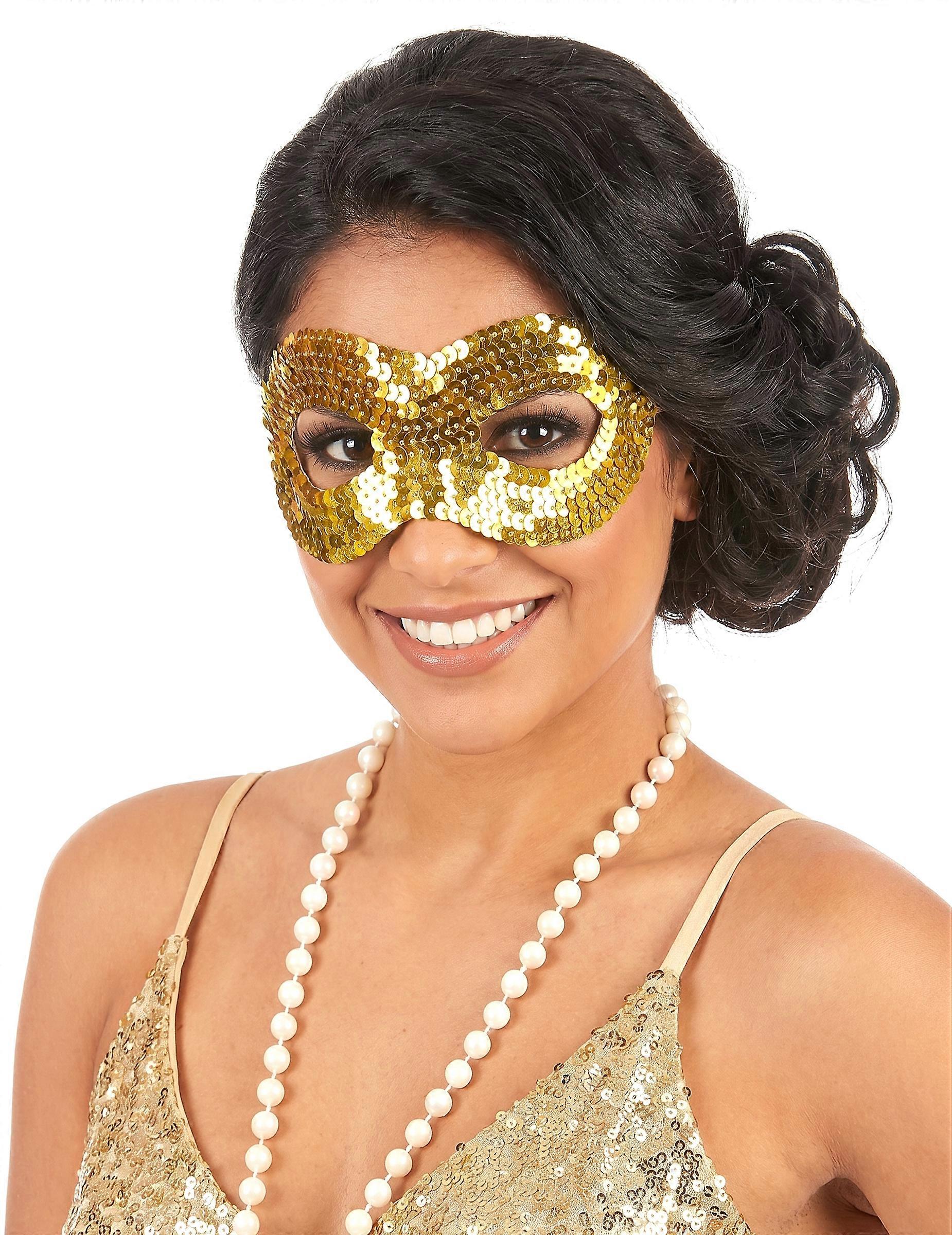 Adult gold sequin wolf