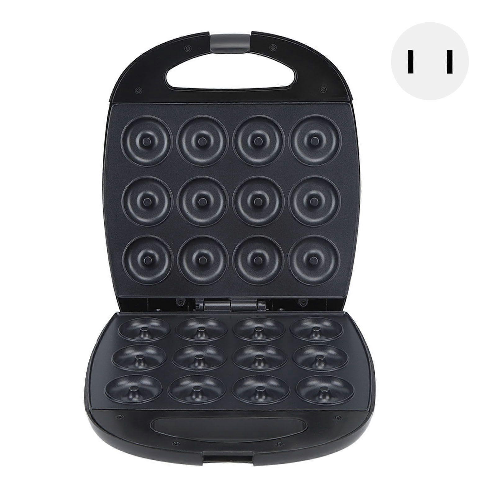 Mini Donut Maker Machine With Adjustable Temperature Double Side Heating Makes 12 Doughnuts   for Kitchen